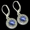 Серьги из стерлингового серебра 925 пробы с натуральным иолитом, ручная работа, 1,25 дюйма, n5l95