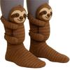 1 Pair [Animal Socks] Sloth Funny Double-Layer Cotton Socks -3D Cute Animal Plush Socks for Themed Parties, Gifts, Casual Attire