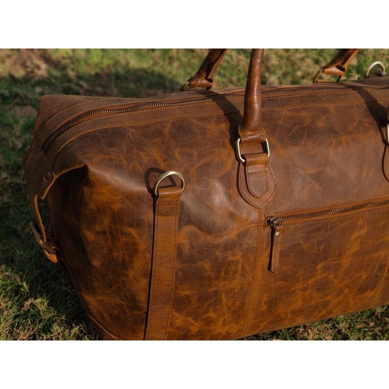 Leather Duffel Bag Men Leather Weekender Overnight Bag Leather Gym Bags Holdall Weekend Bag Travel Bag for Men Vacation Christmas Duffle Bag