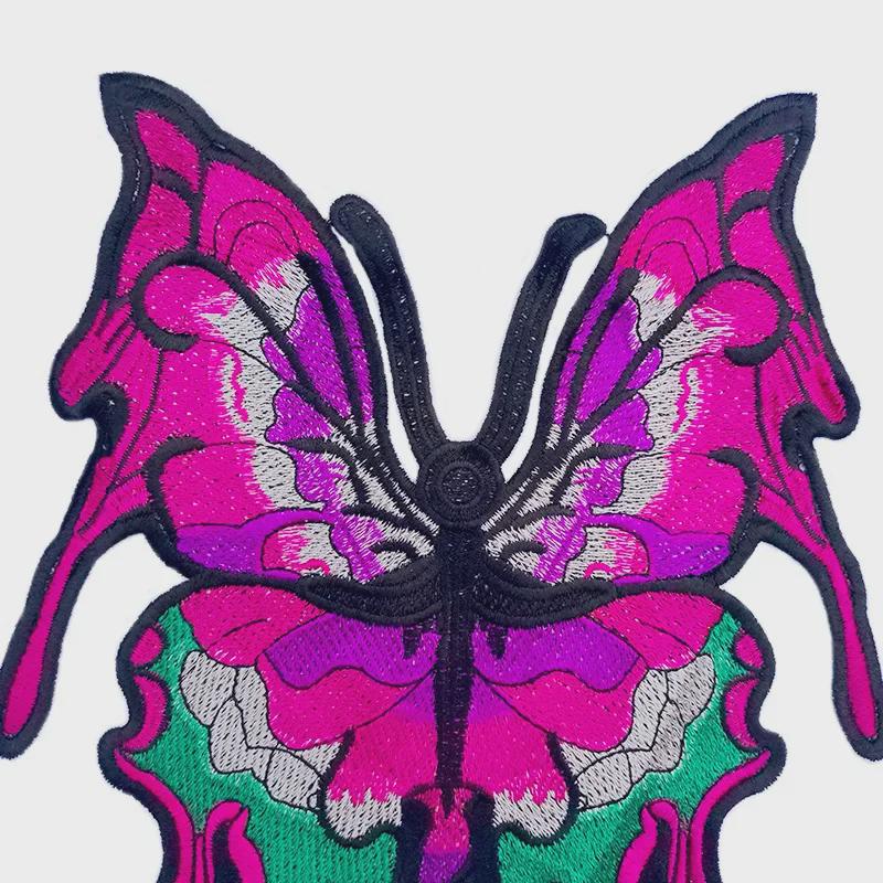 Нашивка с цветной 3D-бабочкой и цветочным кружевом