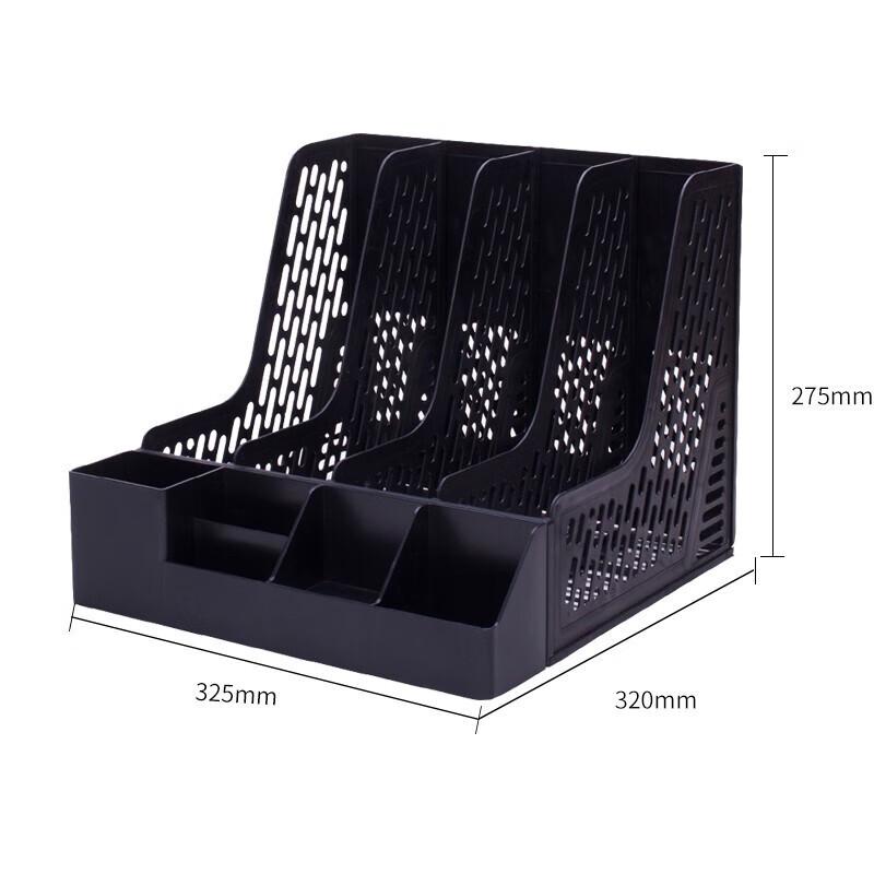 Deli 78981 4-Compartment Desktop File Organizer with Pen Holder