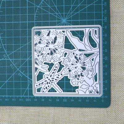 Рамка для растений стрекозы Металлические штампы для резки Квадратные трафареты DIY Скрапбукинг Бумага Картон Ремесло Штампы