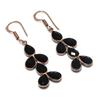 Black Spinel Gemstone Handmade 925 Sterling Silver Earring 2.17" KJ-1044