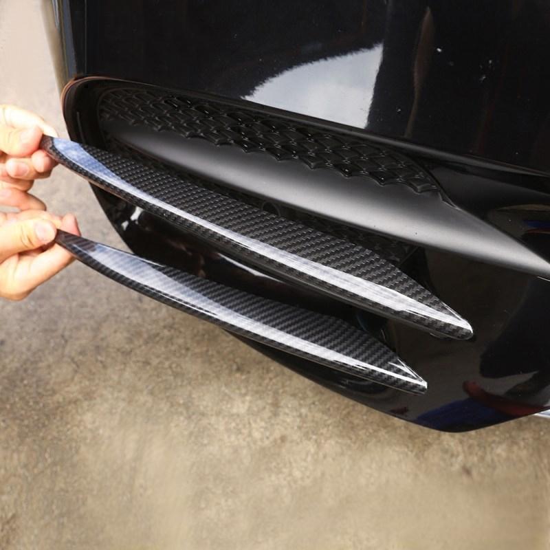 4 шт., стиль из углеродного волокна, передняя противотуманная фара автомобиля, решетка радиатора, планки, накладка для Mercedes Benz W213 E Class 2016 2017