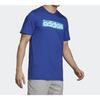 Adidas Спортивная футболка с коротким рукавом и буквенным принтом, мужские топы, синяя DV3052