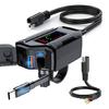 Многофункциональный адаптер питания для зарядки мотоцикла с USB A, USB C и выдвижным кабелем для зарядки нескольких устройств