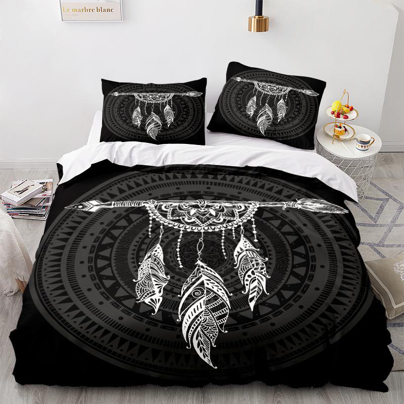 3D Цветной комплект постельного белья «Ловец снов» Индийский пододеяльник 2/3 для комнаты для девочек AU180 * 210 Домашний мягкий и легко чистящийся домашний костюм на молнии