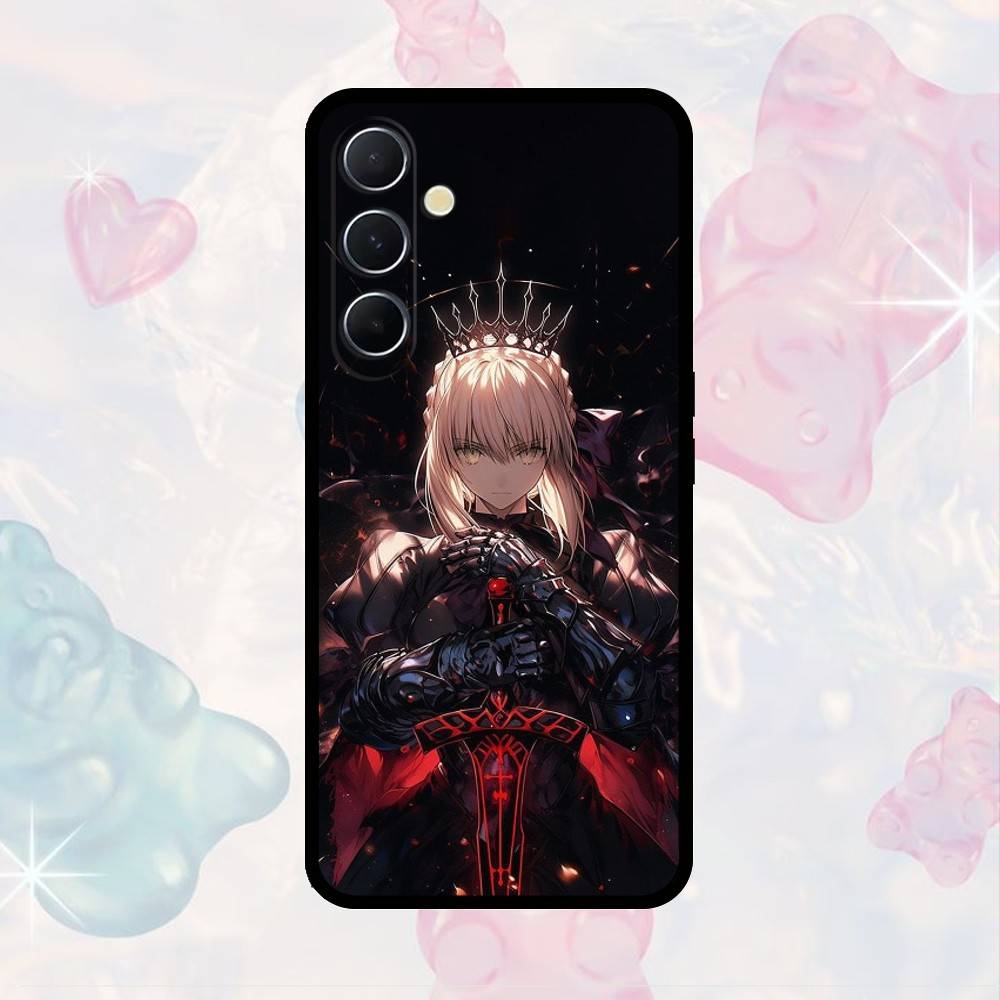 AAA Аниме Fate Saber Чехол для телефона для Samsung S25, S24, S21, S22, S23, S30, Ultra, S20, Plus, Fe, Note, 10, 9, 5G Черный чехол