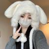 Winter Hat Female Fluffy Cute Rabbit Ears Lei Feng Hat Warm Ear Protection Hat Thickened Pullover Hat