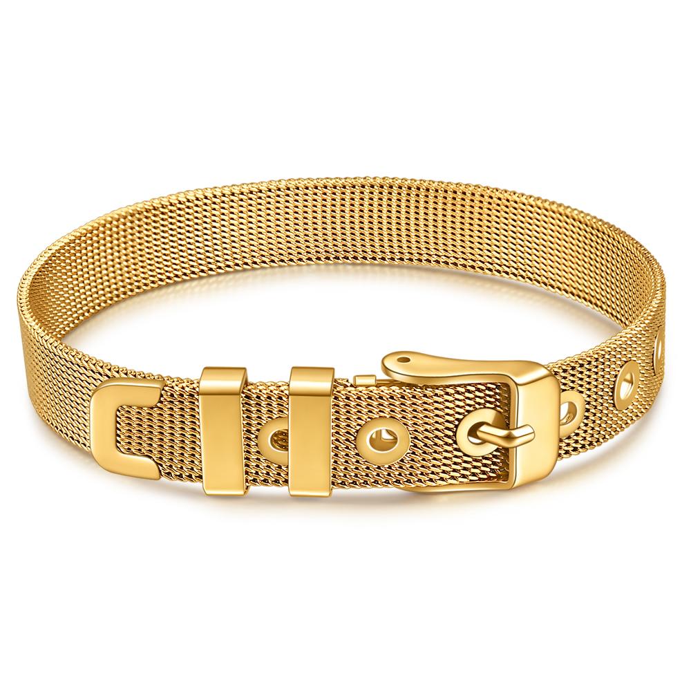 Titanium Steel Simple 18K Gold Watch Strap, Stainless Steel Mesh Bracelet, DIY Bracelet, Mesh Strap for Couples To Wear
