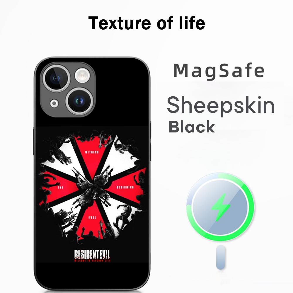 Ада Вонг X Леон горячий игровой плакат Чехол для телефона для iPhone 17 16 15 14 13 12 Plus Pro Max Высококачественная Люксовая Овечья кожа Magsafe
