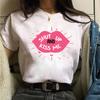 New Fashion Women Tshirt Watercolor Lips Printed Tops Tee Casual Short Sleeve Female Tee Shirts Harajuku Graphic T-Shirts Femme