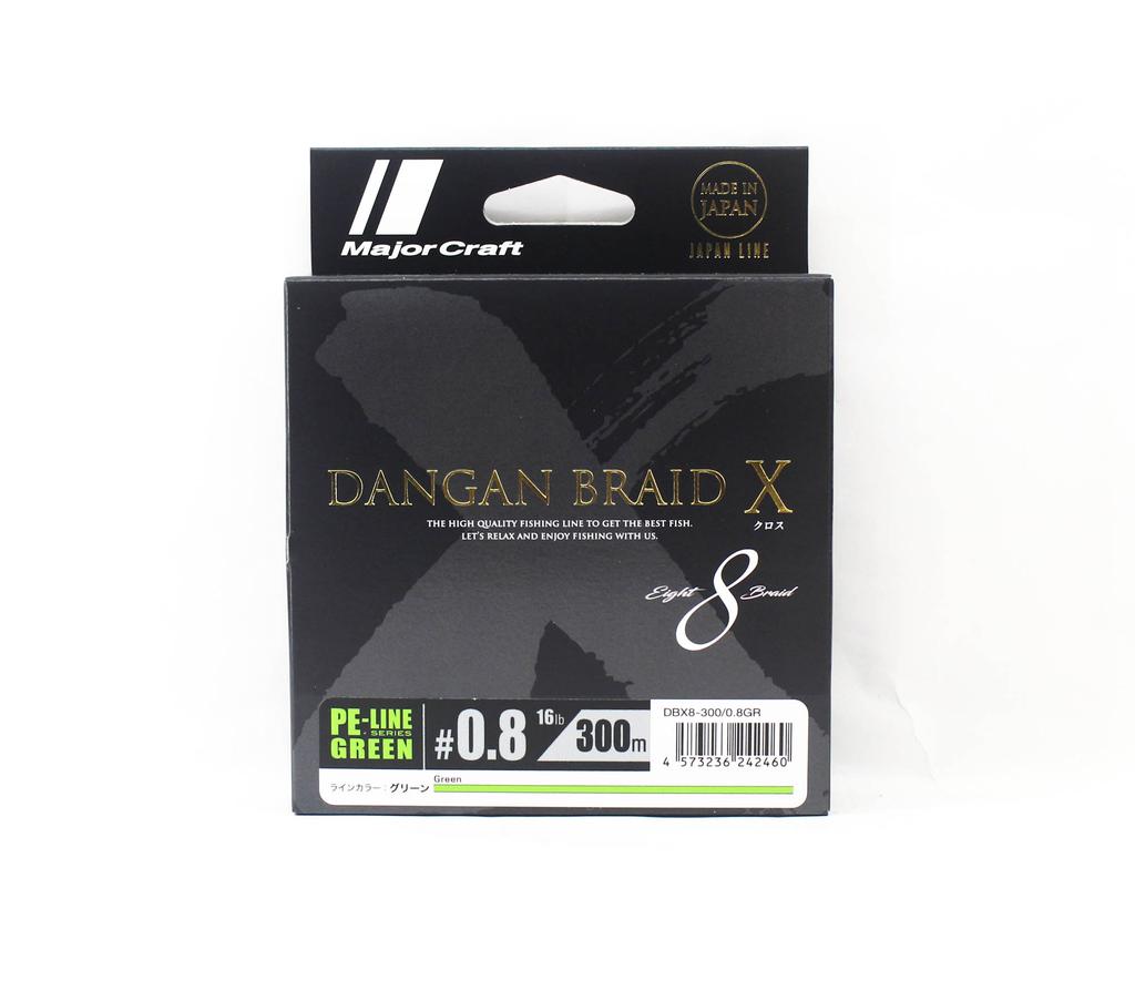 Major Craft Шнур Dangan Braid X Line X8 300м P.E 0.8 Зеленый DBX8-300/0.8GR (2460)