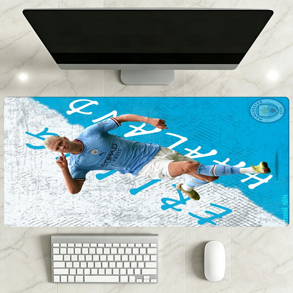 Haaland Gaming Mouse Pad Office Mouse Mats Ultra-Long Desk Mat Non-Slip Rubber Base Computer Desk Office Decoration Accessory