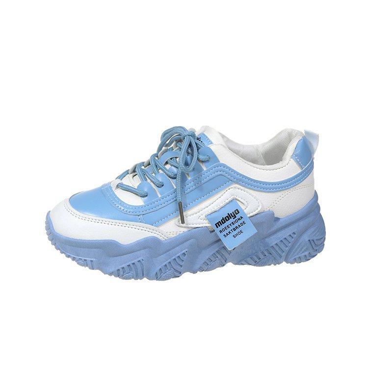 Dad shoes girl 2025 autumn new rubber soft sole color matching wave sole light casual sports shoes children mixed batch
