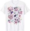 Fashion Casual Minnie Mouse and Figaro Flower Garden Collage T-Shirt Unisex