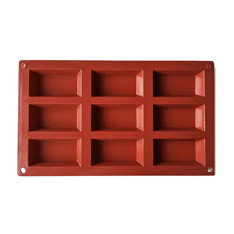 1 шт. 9-гнездная силиконовая форма для торта Financier в форме кирпича, формы для печенья, шоколада, противень для выпечки, кондитерские изделия, десерты, инструменты для выпечки