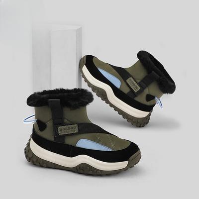 Новые детские хлопковые ботинки с плюшевым утеплителем, хлопковые сапоги