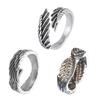 Регулируемые Открытые Кольца с Перьями Винтажные Стили Унисекс Ювелирный Аксессуар для Женщин Мужчин Подарки Серебристый Тон Ретро Дизайн
