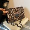 Премиум леопардовый принт сумка женская модная ретро сумка через плечо цепочка нишевый дизайн сумка мессенджер женская
