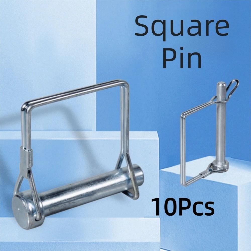 10Pcs Pull Ring Square Locking Pin Square Shaft Quick-Release Pin  Auto Car Trailer