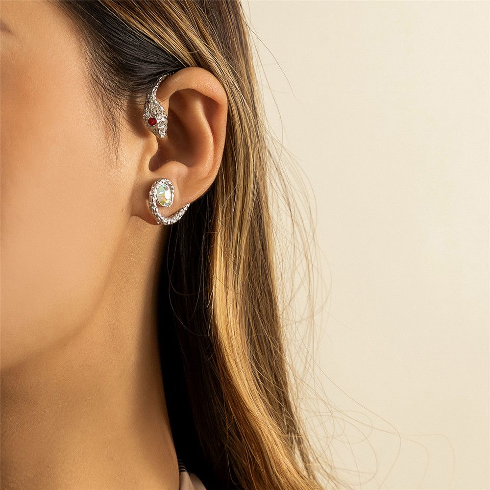 Женские цирконовые модные геометрические поддельные пирсинг-бабочки серьги-манжеты для ушей