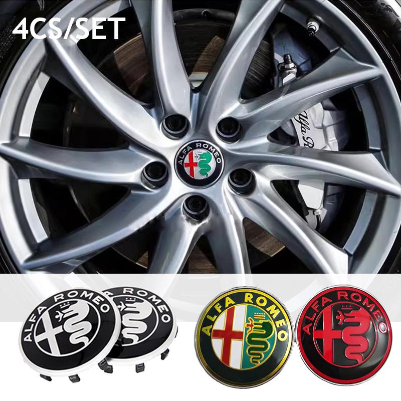4PCS Car Wheel Hub Center Cap Emblem Badge Cover For Alfa Romeo Giulia Stelvio 156 Tonale Brera Giulietta Disco Volante Spider M ze7