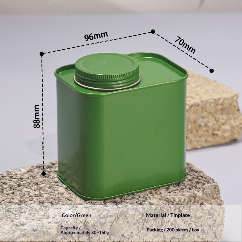 1 шт. Коробка для упаковки Маленькая жестяная банка для чая Мини-путешествие Бытовой герметичный стакан Пустой сплошной бежевый контейнер для хранения Зеленый черный чай