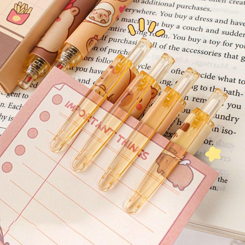 6pcs Black Ink Capybara Gel Pen 0.5mm Exam Pen Professional Press Pen  Office