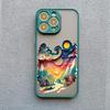 2D печать с изображением пейзажа Чехол для телефона Для iPhone 16 14 Pro 13 Mini 15 7 8 Plus SE2 XS X XR 12 Pro Max Креативная задняя крышка с горами