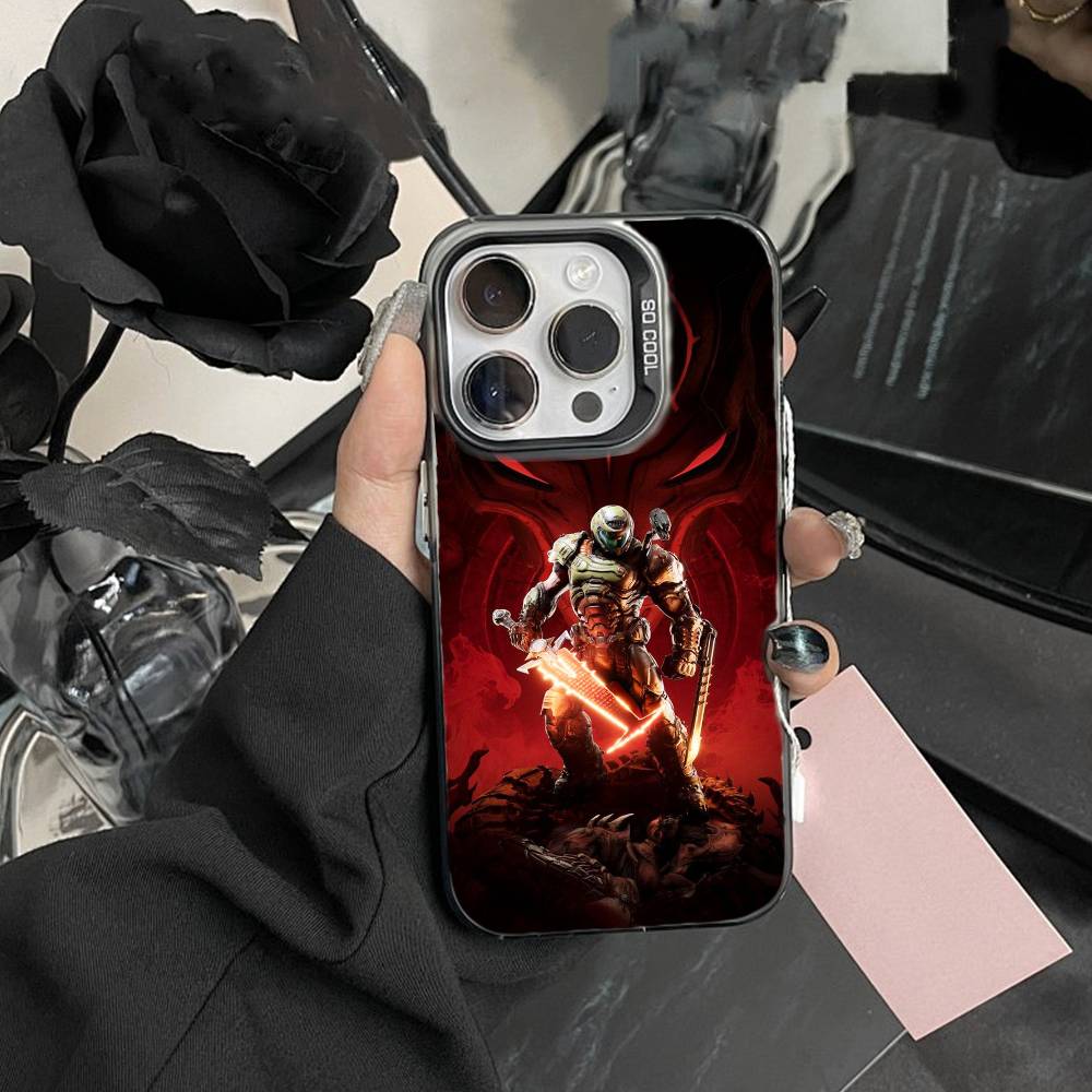 G-Game D-doom Phone Case For iPhone 17,16,15,14,13,12,Pro MAX Black Matte Shockproof Cover