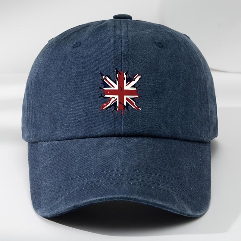 Кепка-бейсболка с принтом Union Jack, потертая, унисекс, полиэстер, для улицы, повседневная, регулируемая