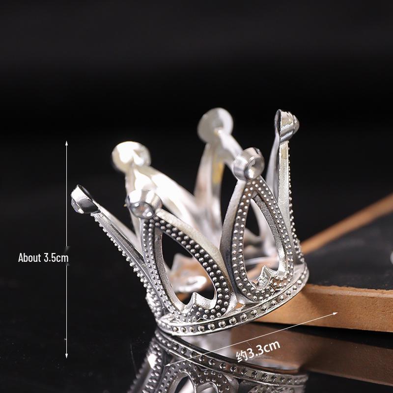 Mini Crystal Princess Crown Cake Topper for Girls' Birthday Dress-up