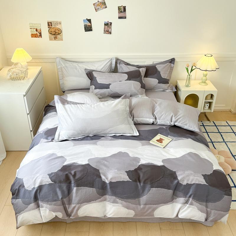 Комплект из четырех предметов, пододеяльник из чистого хлопка, простыня из хлопка, комплект из трех предметов для односпальной кровати в общежитии