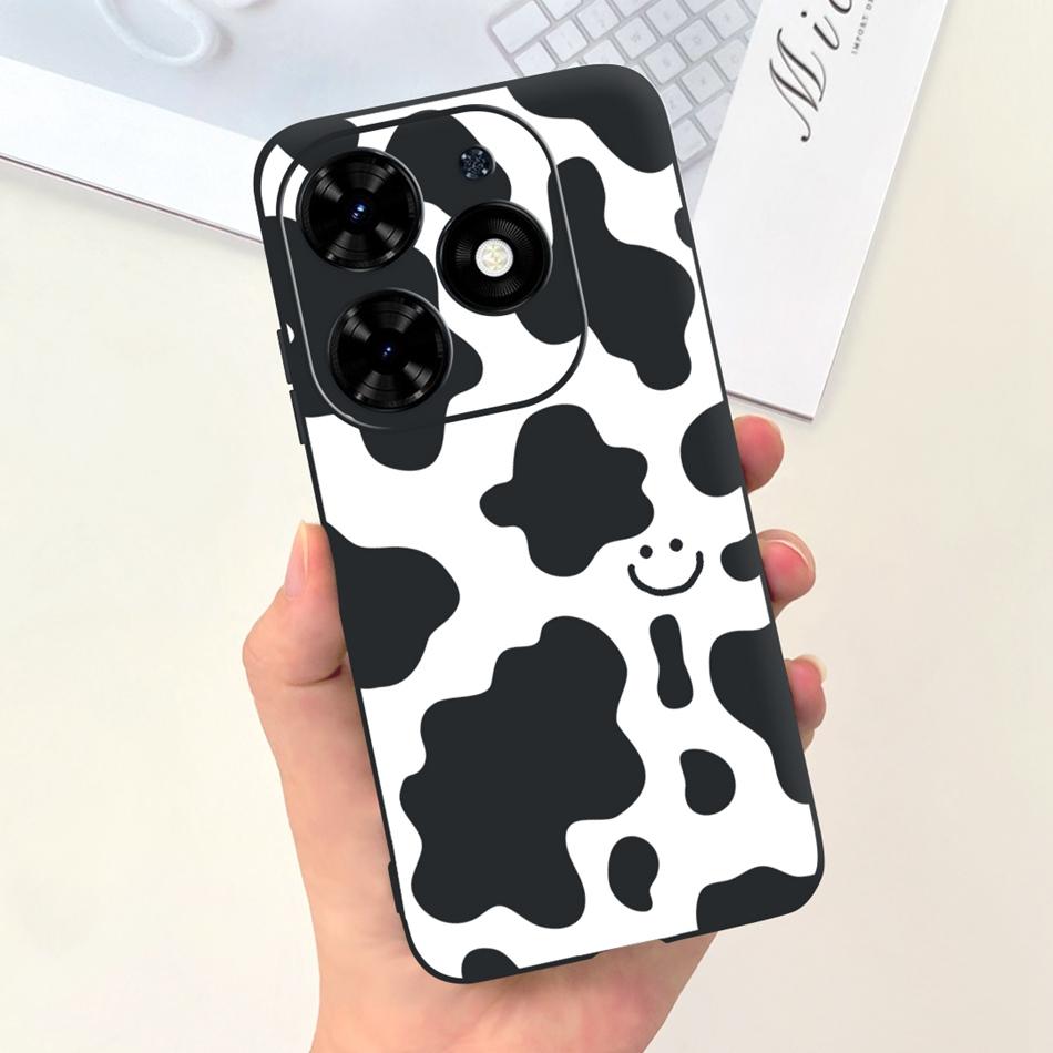 Чехол для Tecno Spark Go 2024 Милый Цветочный Узор Сердечки Конфетный Цвет Мягкий Силикон Тонкая Задняя Крышка Телефона Для Spark Go (2024) BG6