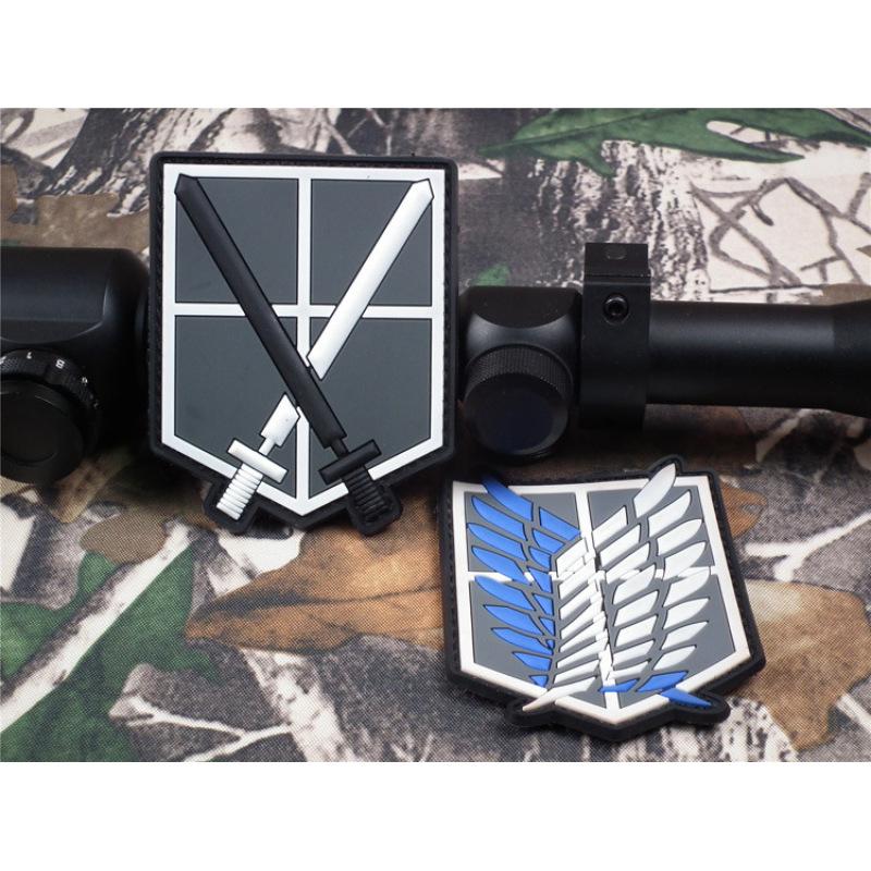 Нашивка Attack On Titan с вышитыми нарукавными повязками Wings Of Liberty из ПВХ, резиновые нашивки для тактического рюкзака, японская наклейка-аниме