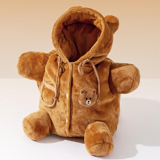 Cat Carrier Bag Plush Puppy Carrier Bag with Adjustable Crossbody Bee Design Travel Strap Cute Bear