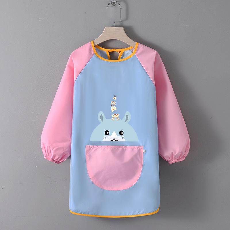 Детский водонепроницаемый художественный фартук с логотипом - Двусторонний фартук для рисования и еды