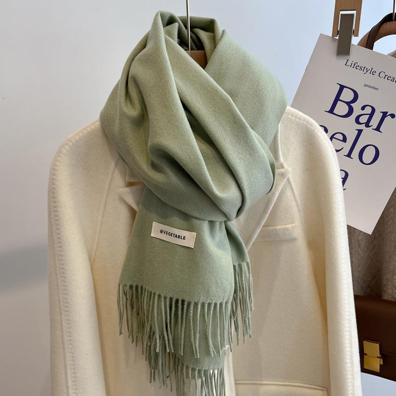 "Korean Style Pink Imitation Cashmere Scarf - Cute Winter Gift for Women, Boyfriends & Girlfriends"