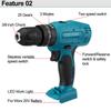 1450rpm Dual Speed Cordless Impact Drill 25+3 Torque Rechargeable Electric Drill LED Light Screwdriver for Worx 20V Battery