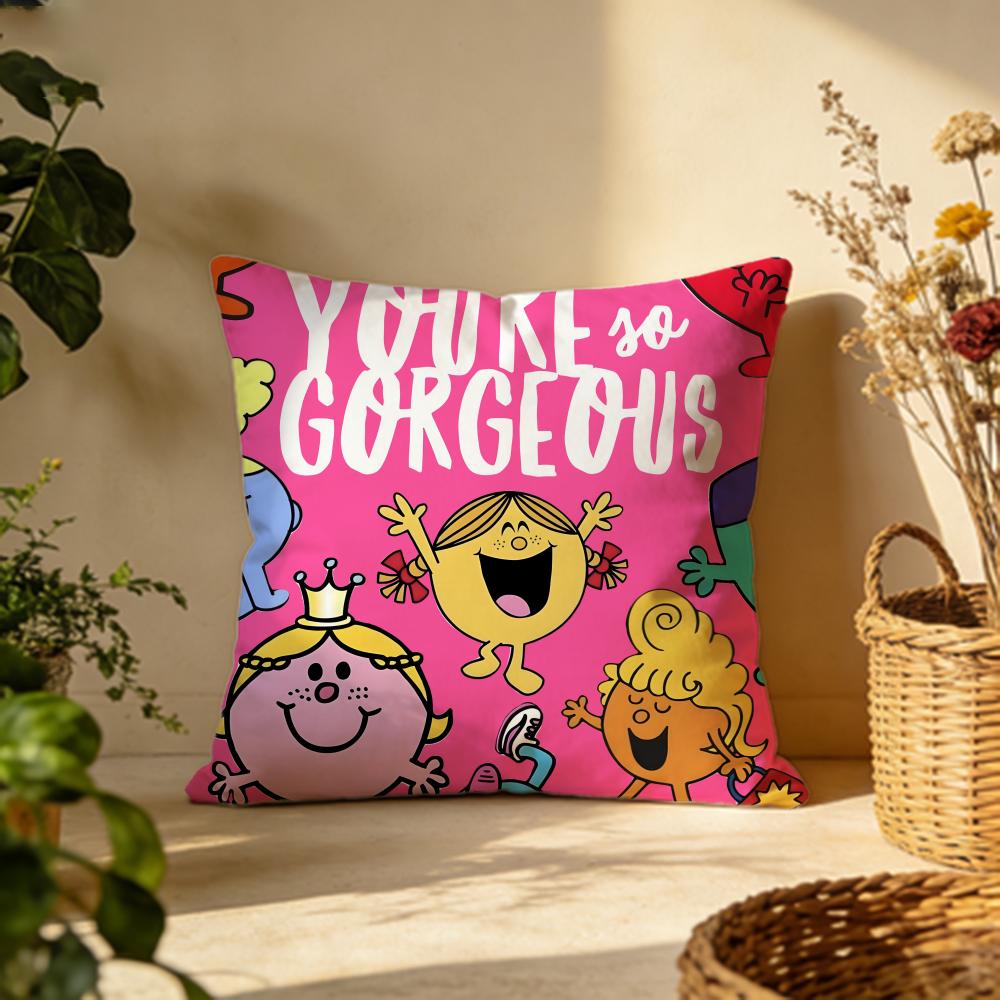 Popular MMrMen and Little Missinging Cushion Cover Versatile DoubleSided Pillow Case Fit for Sofa Bed Car  Daily Decor