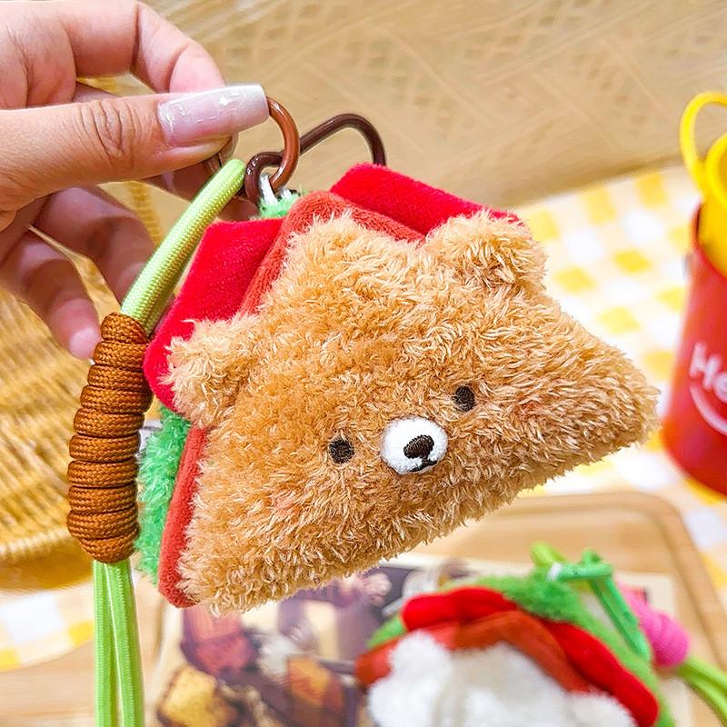 Милый плюшевый брелок-сэндвич с прочной веревкой для аксессуаров для сумки, подарки