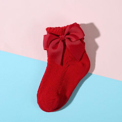 Летние сетчатые носки для новорожденных девочек, модные тонкие носки с бантом для девочек, аксессуары для детской одежды