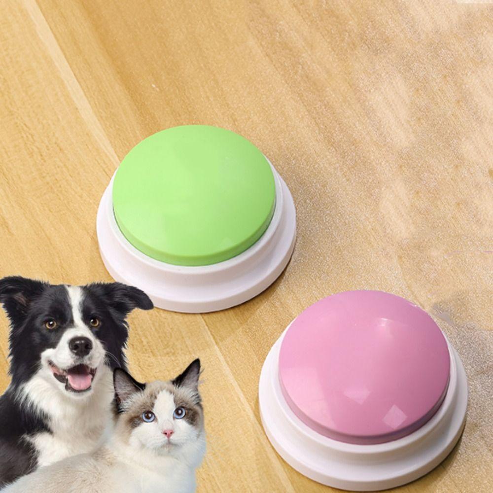 Recordable Dog Answering Button Yellow/Blue Cat Talking Button  Training Communication