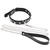 Punk Lady Gothic Slave Leather Choker Chain Spike Rivet Buckle Collar Necklace