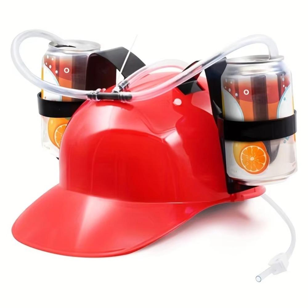 With straw Outdoor Beer Hat Hat Type Drinking Helmet Creative Beer Beverage Hat