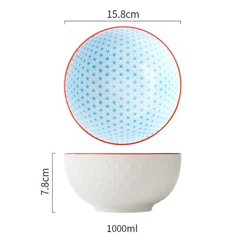 1 шт. японская посуда керамическая миска одинарная студенческая общежитие миски фруктовый салат суп рис популярная в сети миска для лапши ноль отходов