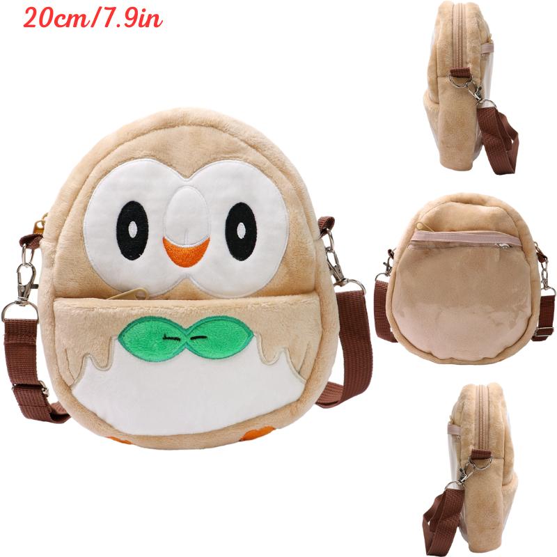 New Gengar Lucario Mimikyu Snorlax Plush Shoulder Bags Toys Kawaii Anime Psyduck Rowlet Pikachu Peluche Dolls Gifts Kids