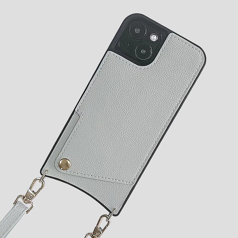 Чехол-чехол Crossbody Lanyard Leather Case для Apple 16 Pro Max — дизайн «рыбий хвост», защита от падений