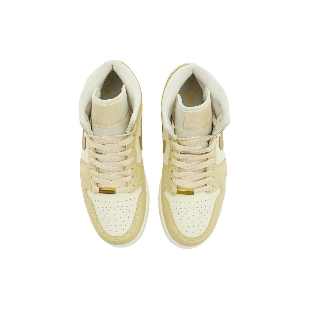 Air Jordan 1 Mid Pale Vanilla Gold Женские кроссовки Кремовый металлик-золото-кокосовое молоко FB9892-200